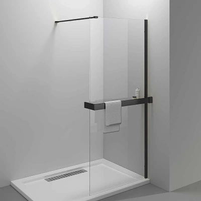 Душевое ограждение Vincea Walk-In HR 100 VSW-4HR100CLB стекло прозрачное/профиль черный