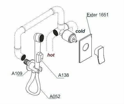 Гигиенический душ WasserKRAFT Exter A01652