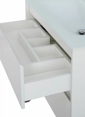 Тумба с раковиной BelBagno KRAFT 100 белая матовая/раковина стеклянная матовая