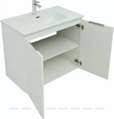 Тумба с раковиной Aquanet Алвита New 277526 80 белый матовый