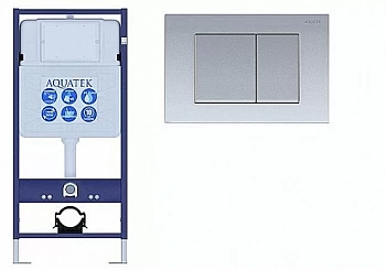 Инсталляция для унитаза Aquatek Standart INS-0000012 с кнопкой KDI-0000011 хром матовый