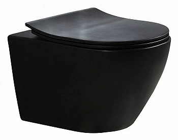 Унитаз подвесной Esbano Amapola-N ESUPAMAPNBM безободковый, с крышкой микролифт, матовый черный