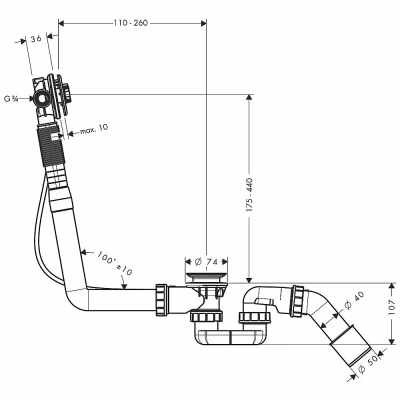 Слив-перелив Hansgrohe Exafill S 58115180