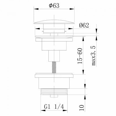 Донный клапан без перелива Abber Bequem AF0011W белый