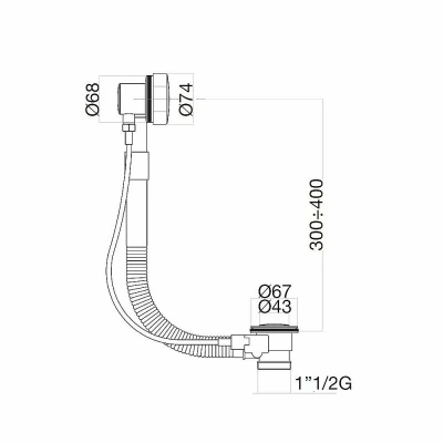 Слив-перелив для ванны полуавтомат Webert AC0035065 бронза
