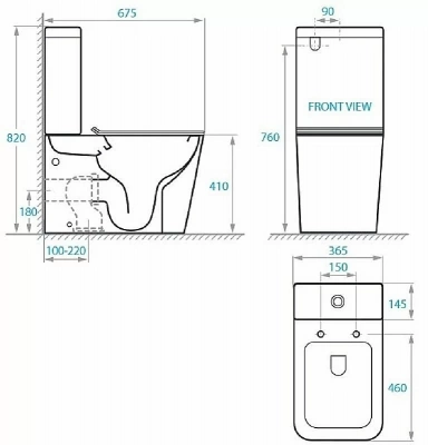 Унитаз напольный Koller Pool KVADRO KR-0675-RC безободковый, с крышкой микролифт, с бачком