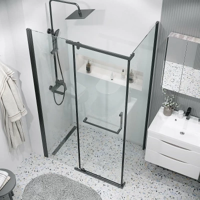Душевой уголок Grossman Pragma 120.K33.03.1090.21.00 100x90 профиль черный матовый/стекло прозрачное