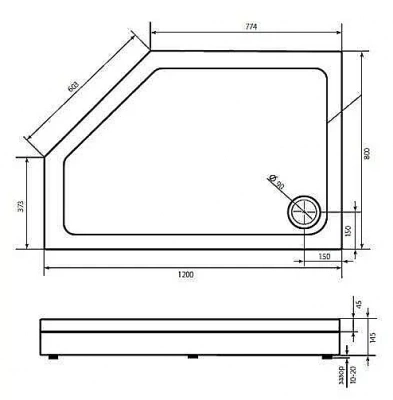 Душевой поддон Good Door Пента 90x90 Белый