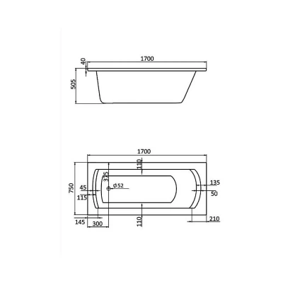 Ванна акриловая Santek Монако 170x75 1.WH11.1.980 белая