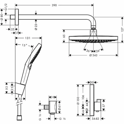 Душевая система Hansgrohe Raindance Select S 27297000 хром