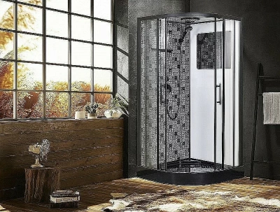 Душевая кабина Esbano Elegancia ESB-100CR 100x100 стекло прозрачное/профиль черный