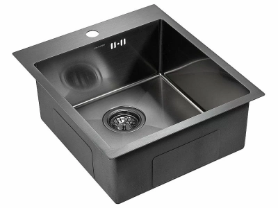Мойка кухонная Paulmark FAVOR PM214551-GM вороненая сталь