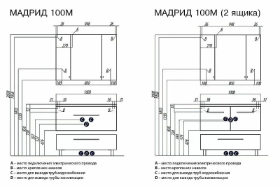 Нижняя тумба Акватон Мадрид 100 М белая