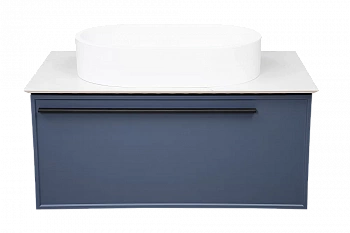Тумба с раковиной LA FENICE Elba Blu Grigio 80 синяя/столешница белая