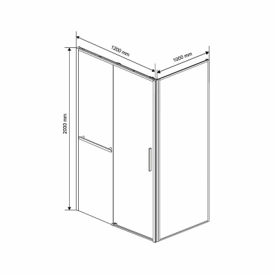Душевой уголок Vincea Slim Soft VSR-1SS1012CLB 120x100 профиль черный/стекло прозрачное