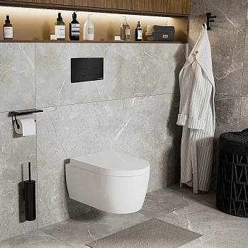 Инсталляция для унитаза WasserKraft Dinkel 58TLT.010.ME.MB03 с черной матовой кнопкой