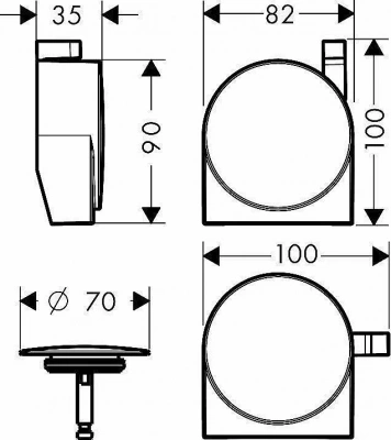 Внешняя часть излива на ванну Hansgrohe Exafill S  58117000