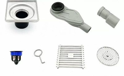 Трап душевой квадратный ESBANO BOX-10MC 100 матовый хром