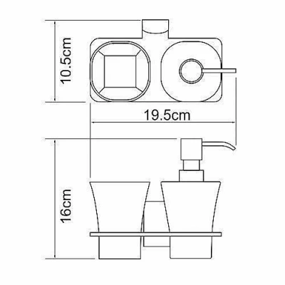 Держатель стакана и диспенсера WasserKRAFT Leine K-5089