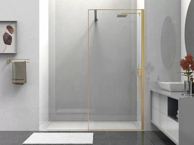 Душевое ограждение Vincea Walk-In VSW-1HS900CLG 90 стекло прозрачное/профиль брашированное золото
