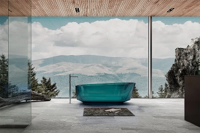 Ванна Abber Kristall AT9706Aquamarin 170x80 бирюзовая прозрачная