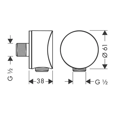 Подключение для шланга Hansgrohe FixFit S 26453990 золото
