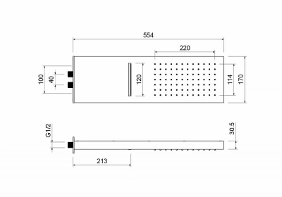 Верхний душ Aquatek AQ2085MB черный матовый