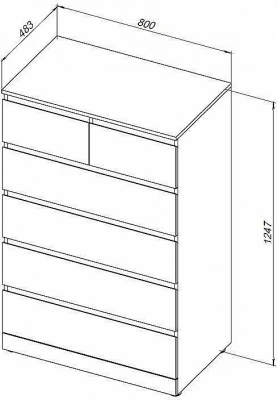 Комод Aquanet Сканди 302546 80 Дуб крафт