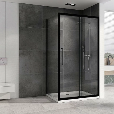 Душевой уголок ABBER Schwarzer Diamant AG30170BH-S60B 170х60 стекло прозрачное/профиль черный