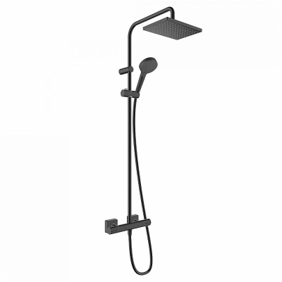 Душевая система Hansgrohe Vernis Shape с термостатом 26097670 матовый черный