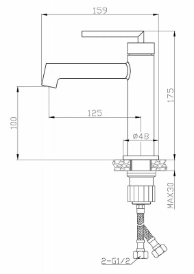 Смеситель для раковины BelBagno ACQUA LVM-CRM хром