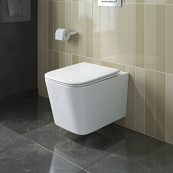 Унитаз подвесной BelBagno DUE-TOR BB5171CH-TOR/SC белый, с крышкой микролифт, безободковый, слив-торнадо