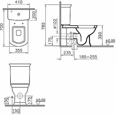 Унитаз Vitra Serenada 9722B003-7205 с бачком, с крышкой микролифт, белый