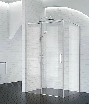 Душевой уголок BelBagno ACQUA AH-1 130x80 прозрачный/хром