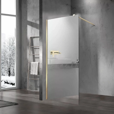 Душевое ограждение Vincea Walk-In VSW-1H100MRG 100 стекло зеркальное/профиль золото матовое