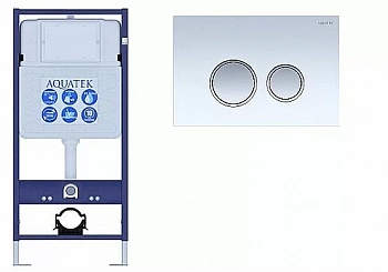 Инсталляция для унитаза Aquatek Standart INS-0000012 с кнопкой KDI-0000028 белая/хром