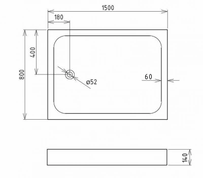 Душевой поддон Gemy ST13C 150x80 белый