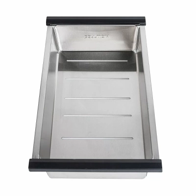 Кухонная мойка Paulmark STEPIA 60 + коландер ADVANCE PM115951-BLM+A375-BS черный металлик