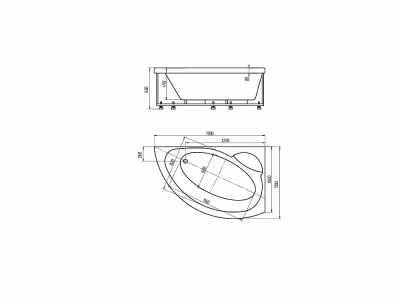 Ванна Aquatek Аякс 2 170х100 белая