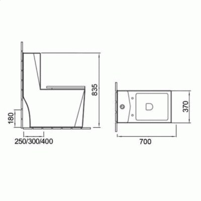 Унитаз моноблок SantiLine SL-5013 безободковый, с крышкой микролифт
