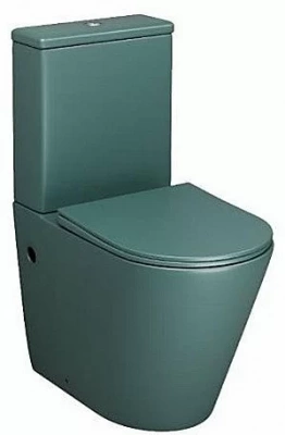 Унитаз Grossman Color GR-4480OLMS безободковый, с крышкой микролифт, с бачком, зеленый матовый