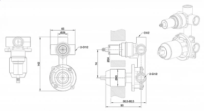Скрытая часть 3-ФУНКЦ Bravat Rhein D969BW-B-ENG