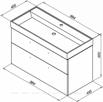 Тумба с раковиной Aquanet Nova 249922 100 белый глянец