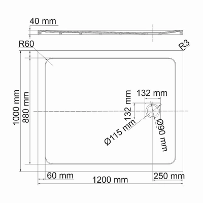 Душевой поддон WasserKRAFT Rhin 44T10 120х100