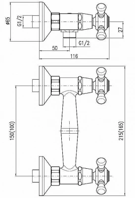 Смеситель для душа Rav-Slezak MORAVA MK180.5/1CMAT