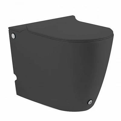 Унитаз SantiLine SL-5030MB безободковый, с крышкой микролифт, импульсный смыв, черный матовый