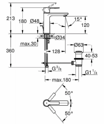 Смеситель для раковины Grohe Lineare New 32114001