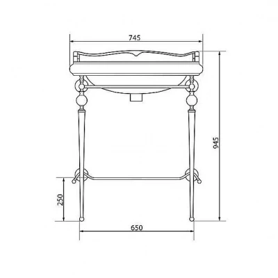 Консоль с раковиной Caprigo Concol 7064/73 Хром