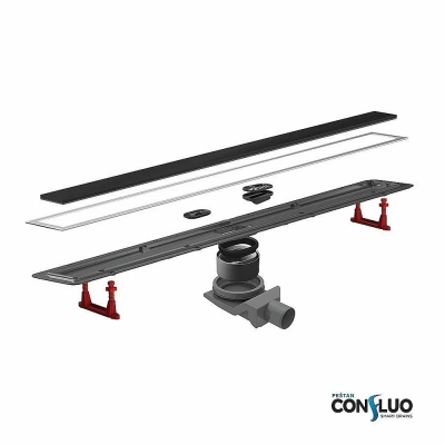 Душевой трап PESTAN Confluo Premium Glass Line 450 черное стекло/матовый хром