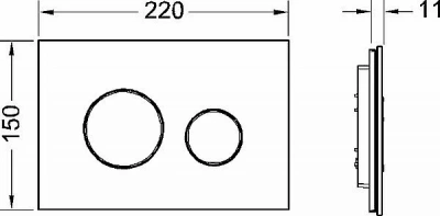 Кнопка для инсталляции TECE Loop 9240656 черный/хром